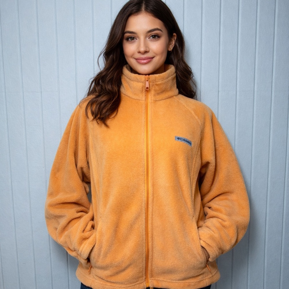 Columbia Vibrant Orange Teddy Jacket Size XL